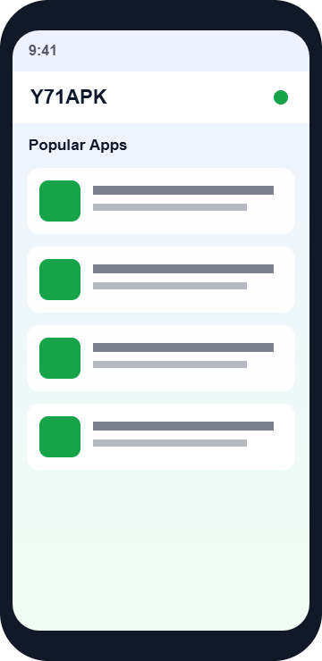 Y71APK home screen placeholder